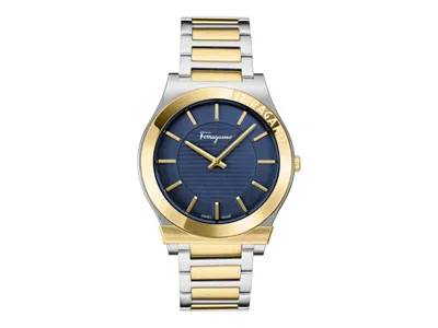 Pre-owned Ferragamo Men's  Gancini Bracelet Sf4l01025 Watch In Stainless Steel In Silver