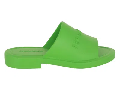 Pre-owned Ferragamo Men's  Giuneva Logo Embossed Slides Sneakers In Green