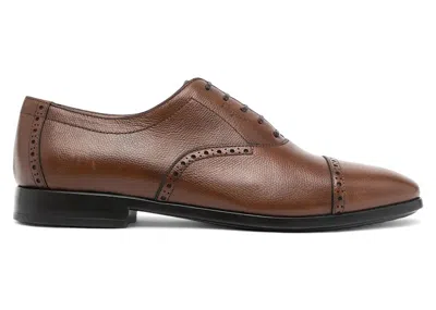 Pre-owned Ferragamo Men's  Laceup Oxford Sneakers Sneakers In Brown