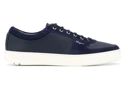 Pre-owned Ferragamo Men's  Leather Sneakers In Blue