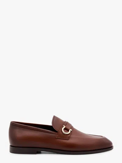 FERRAGAMO FERRAGAMO MEN FLORIO LEATHER LOAFER WITH GANCINI DETAIL