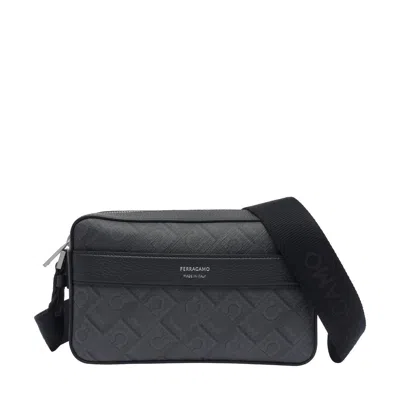 Ferragamo Men  Monogram Crossbody Bag In Blue