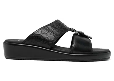 Pre-owned Ferragamo Men's  Murray Sandals Triple Sneakers In Black