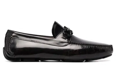 Pre-owned Ferragamo Men's  Paris Leather Loafers Sneakers In Brown