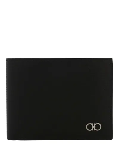 Pre-owned Ferragamo Men's  Revival Leather Bifold Wallet In Black