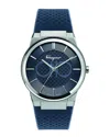 Ferragamo Sapphire Silicon Watch In Blue