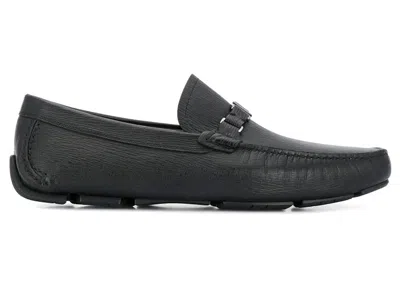 Pre-owned Ferragamo Men's  Vara Buckle Driving Sneakers Sneakers In Black