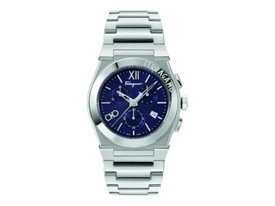Pre-owned Ferragamo Men's  Vega Chrono Sfmr00422 Watch In Stainless Steel