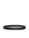 Ferragamo Gancini Reversible Leather Belt In Black