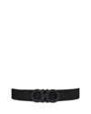 Ferragamo Double-sided Adjustable Gancini Belt In Nero/logo