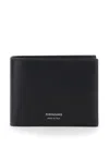 Ferragamo Florence Black Bi-fold Wallet With Logo Lettering On The Front In Leather Man In Black
