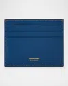 Ferragamo Card Holder In Teal Blue
