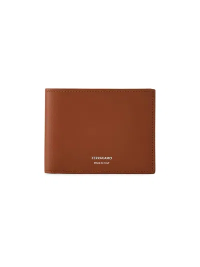 Ferragamo Men's Florence Leather Bifold Wallet In Brown