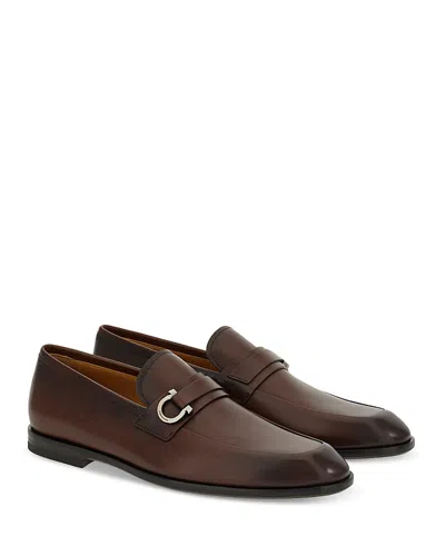 Ferragamo Men's Florio Venice Soft Leather Loafers In Cocoa