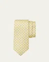 Ferragamo Football Helmet Print Silk Tie In Fgiallo