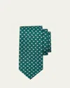 Ferragamo Men's Football-print Silk Tie In Fverde