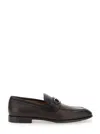 Ferragamo Foster Gancini Ornament Leather Loafers In Brown