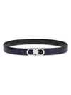 Ferragamo Gancini-buckle Leather Belt In Blue
