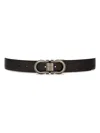 Ferragamo Reversible Gancini Leather Belt In Brown