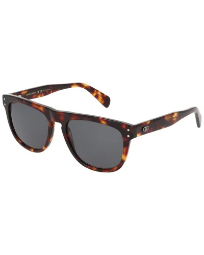 Ferragamo Men's Gancini 55mm Sunglasses In Brown