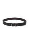 Ferragamo Men Gancini Adjustable And Reversible Belt In Black