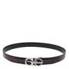 Ferragamo Men Gancini Adjustable And Reversible Belt In Black