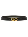 Ferragamo Gancini Belt With Textured Finish In Multicolor