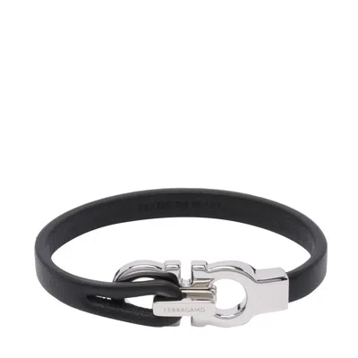 Ferragamo Men Gancini Bracelet In Black