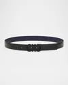 Ferragamo Adjustable Reversible Belts Punch-hole Detailing In Nero