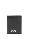 Ferragamo Men Gancini Card Holder In Black