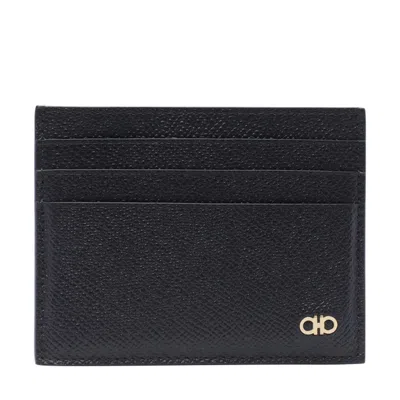 Ferragamo Men Gancini Cards Holder In Black
