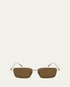 Ferragamo Gancini Evolution 57mm Rectangular Sunglasses In Gold/brown