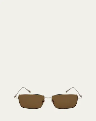 FERRAGAMO MEN'S GANCINI EVOLUTION METAL RECTANGLE SUNGLASSES