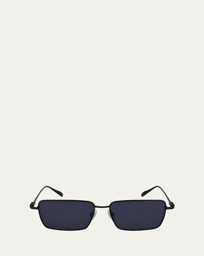 FERRAGAMO MEN'S GANCINI EVOLUTION METAL RECTANGLE SUNGLASSES