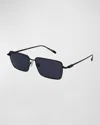 Ferragamo Gancini Evolution 57mm Rectangular Sunglasses In Matte Black
