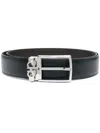 Ferragamo Men Gancini Leather Belt In Multicolor