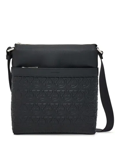 Ferragamo Men Gancini Leather Crossbody Bag In Multicolor