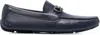 Ferragamo Leather Loafers With Metal Bit Detail In Blue