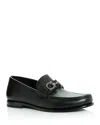Ferragamo Round Toe Loafers Featuring Metallic Buckle In Black