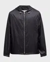 Ferragamo Gancini-jacquard Rain Jacket In Nero