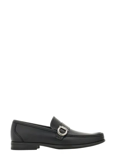 Ferragamo Men's Gancini Ornament Caspian Leather Loafers