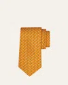 Ferragamo Men's Gancini Puppy Tie In Orange