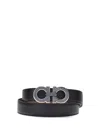 Ferragamo Customizable Reversible Gancini Belt In Black