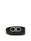 Ferragamo Men Gancini Reversible Belt In Black