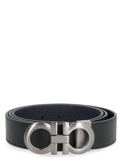FERRAGAMO MEN'S GANCINI REVERSIBLE LEATHER BELT
