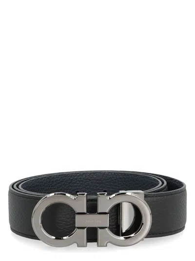 FERRAGAMO MEN'S GANCINI REVERSIBLE LEATHER BELT