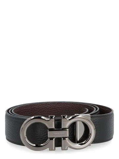 FERRAGAMO MEN'S GANCINI REVERSIBLE LEATHER BELT