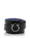 Ferragamo Men's Gancini Reversible Leather Belt In Black