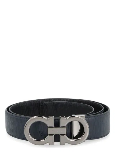 FERRAGAMO MEN'S GANCINI REVERSIBLE LEATHER BELT