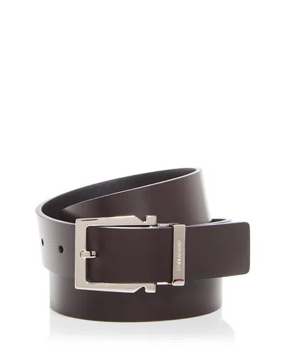 Ferragamo Men's Gancini Reversible Leather Belt In Hickory